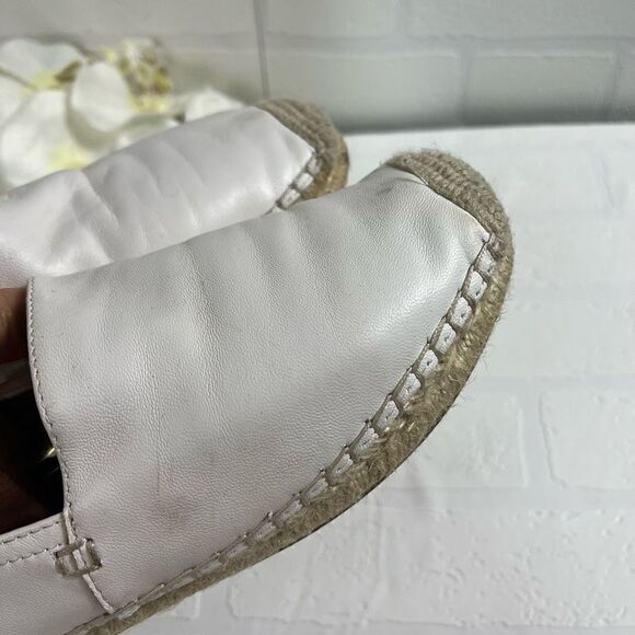 Sam Edelman Womens Espadrille Size 6.5 White Leather Slip on - Picture 7 of 15